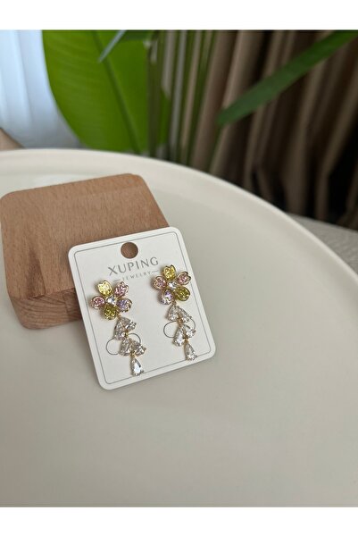 XUPING JEWELRY Xuping çiçek detay sallantılı küpe