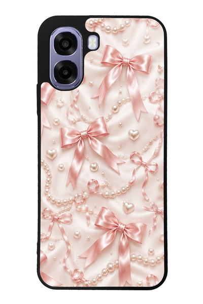 Spoyi Oppo A6T Blush Pearl Bow Tasarımlı Glossy Telefon Kılıfı