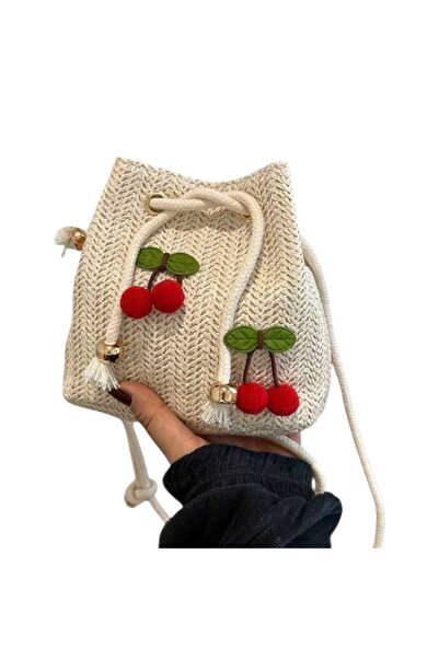 OEM Women's Bag , beige, with cherries, Polyester
