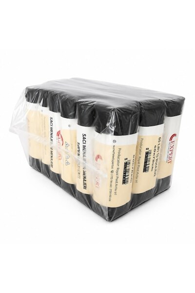 EXPERT Кутия с торби за боклук 60л, 20 ролки, 10 бр./ролка, 60 x 80 см, 15 ми...