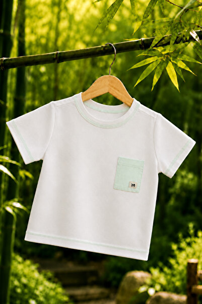 Mimu Baby Bambu Cep Detaylı Karyokalı Bebek Pijama Üstü - Mint