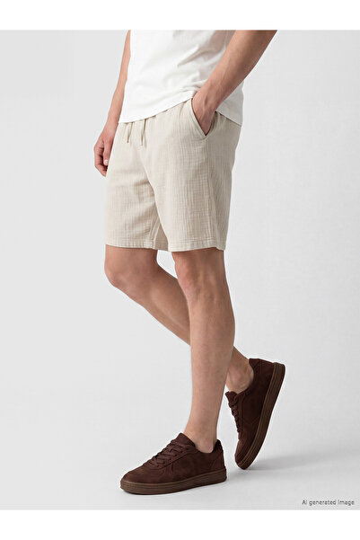 LC Waikiki Vizyon New Season Loose Fit Muslin Men's Shorts