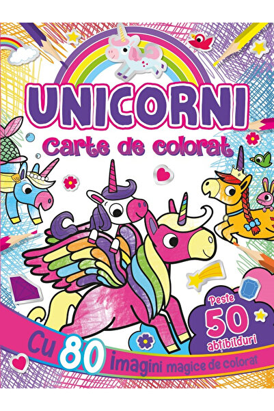 Editura Flamingo GD Carte de colorat cu unicorni și autocolante, - Editura Fl...