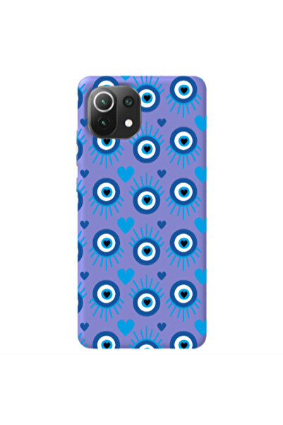 Other Xiaomi Mi 11 Lite Heart Eye Purple Colored Silicone TPU Θήκη