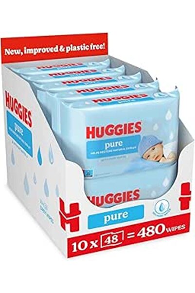 Huggies Baby Wipes 48s Pure Islak Mendil 10X48 Yaprak