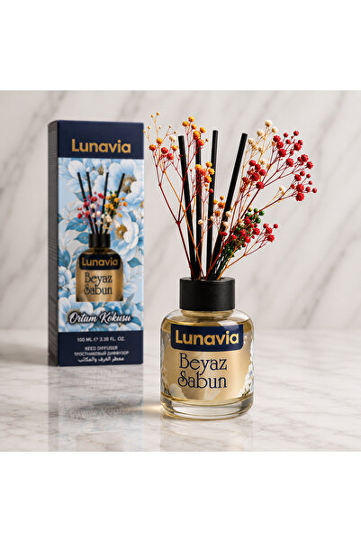 Lunavia Çubuklu Oda Kokusu Beyaz Sabun 100 ml Dekoratif Çiçekli