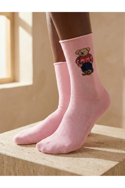 Katia&Bony Women's Teddy Patterned Non-Elastic Modal Socks