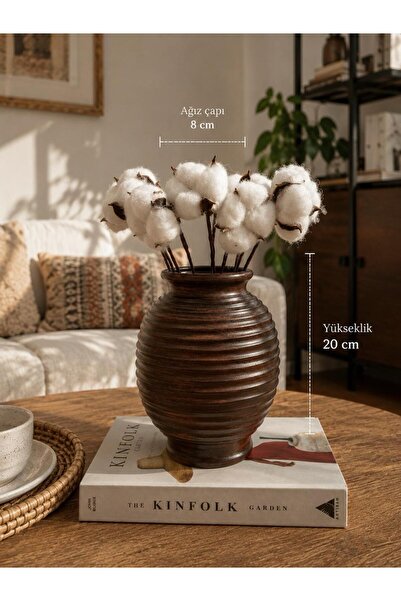 DygArtHome ÇİZGİLİ SERAMİK VAZO ( 20cm)