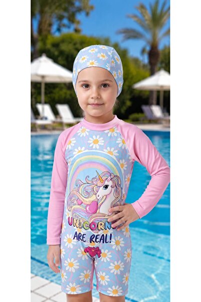 Kuzucuk Kids Bebek Çocuk Butik Kız Çocuk Unicorn Desenli Uzun kollu Boneli Tu...