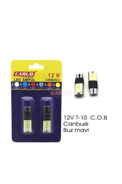 Carub DİPSİZ AMPUL 12V T-10 C.O.B CANBUS BUZ MAVİ