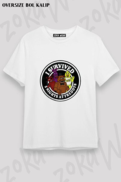 ZOKAWEAR Μπλουζάκι Unisex Loose Fit Fnaf Five Nights v15 με στάμπα