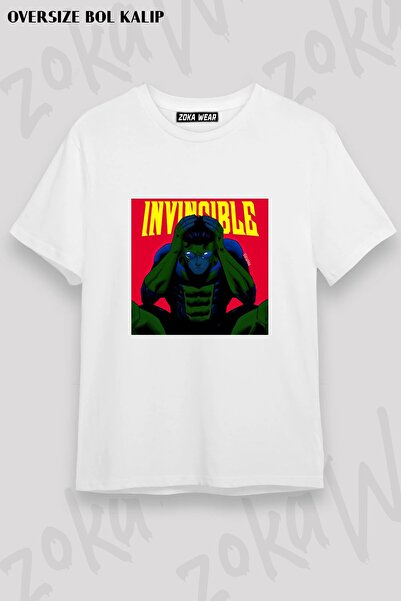 ZOKAWEAR Μπλουζάκι Unisex Loose Fit Invincible v18 με στάμπα