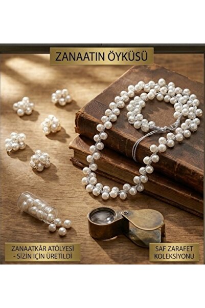 Bilge tasarım El Yapımı Tığ İşi İnci Kolye