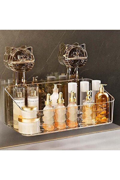 Arabest Transparent Suction Cup Bathroom Organizer,Easy-to-Install No-Drill W...
