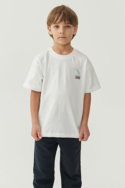 PAULMARK Boy's Basic T-Shirt with Writing