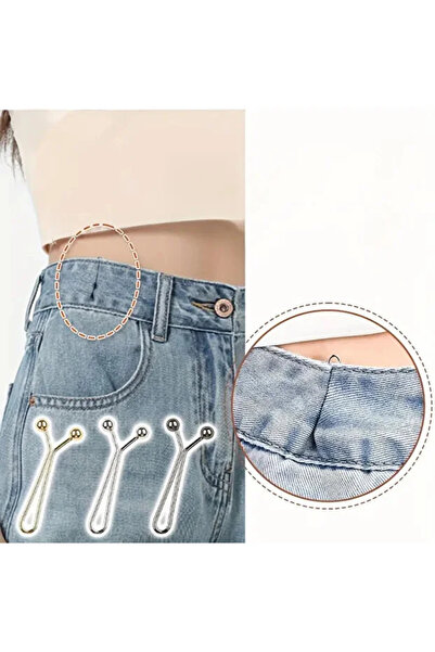 Atika Moda Görünmez Bel Klipsleri,Simli Kaymaz Metal Tokalar, 3.0 cm Bel Dara...