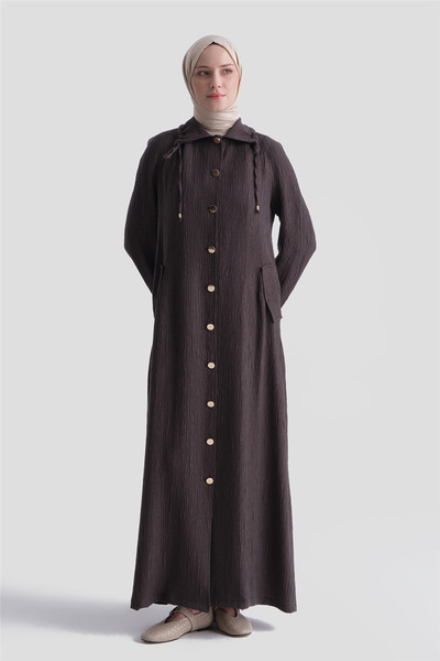 Armine Jacquard Overcoat Bitter Brown