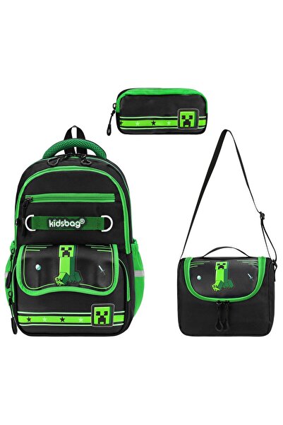 Bevitton Set of 3 Primary School Bags Character Patterned Set with Foil Lunch...