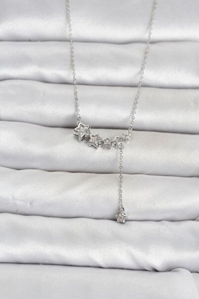 Ru Collective Brass Silver Color Minimal Dangle Star Model Women's Necklace