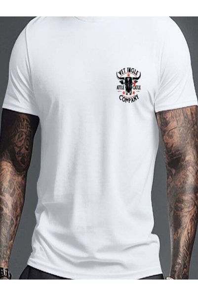 vorena White Printed Men's T-Shirt