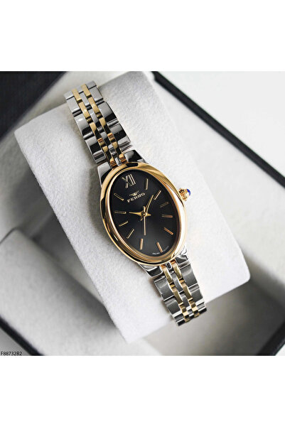 FERRO Yellow and Silver Steel Cord Women's Wristwatch Fm88732A-D2 Functions A...