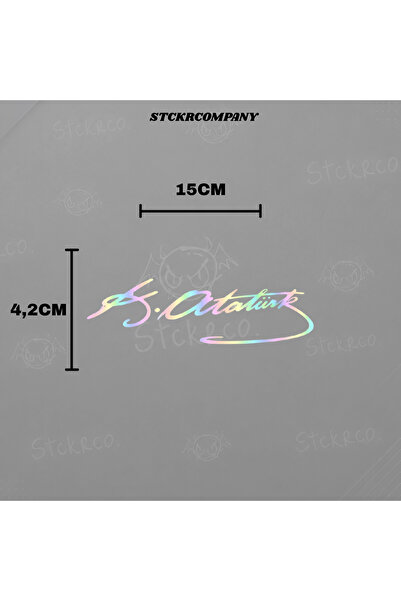 STCKRCO Kemal Atatürk Imzası Araba Sticker Motor Laptop Bilgisayar Etiket Çık...