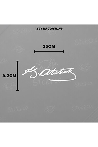 STCKRCO Kemal Atatürk Imzası Araba Sticker Motor Laptop Bilgisayar Etiket Çık...