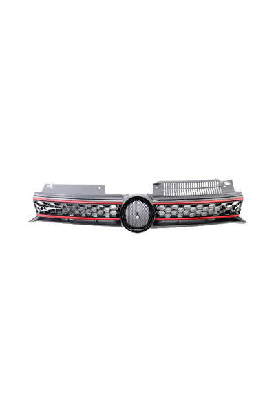 RapidAuto Grila masca radiator VW Golf 6 (5k), 10.2008-, Gti, Fata, cu 2 orna...