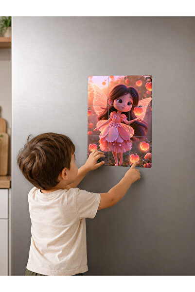 no26dekor 9 Piece Magnetic Puzzle 15X21 cm Uv Printed Mdf Magnet Children's E...