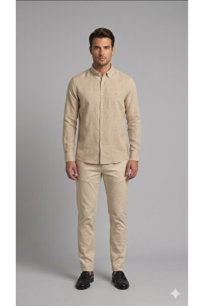 centilmen Cavanna Men's Linen Long Sleeve Shirt 12588-03