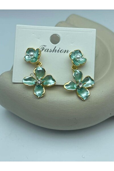 BİJU YILMAZ Pearl detailed green violet earrings - 26vip28