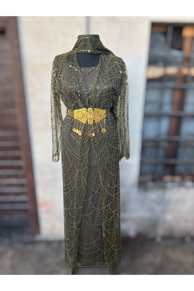 MODA Yöresel Taşlı Abiye Kaftan Şal Ve Kemer Dahil