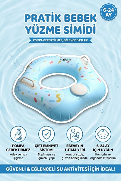 UPSTYLE Bebek Yüzme Simidi Süngerli Ebeveyn Tutma Yerli Çift Emniyetli Bas Şi...