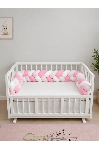 Baby Clime 240 cm 3-Piece Knitted Protection Cover 3-Sided Knitted Crib Protector - Crib Edge Protector