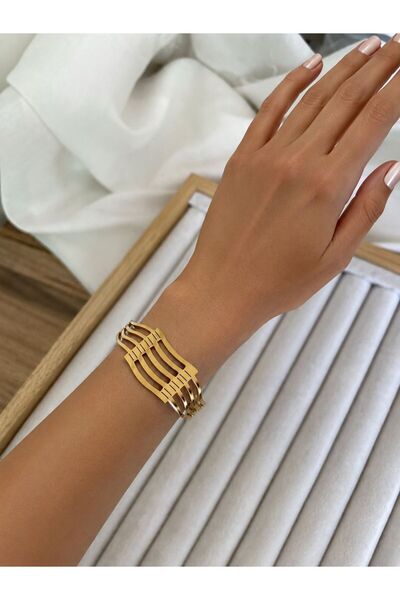 İkon Aksesuar Gold Renk Kaburga Kelepçe