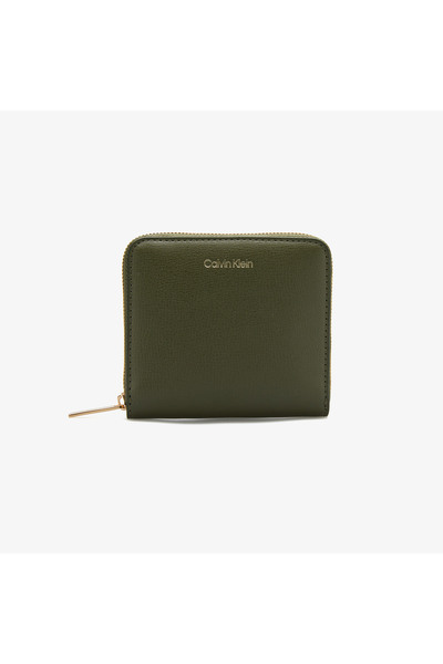 Calvin Klein Foil Logo Medium Zip Around Kadın Haki Cüzdan