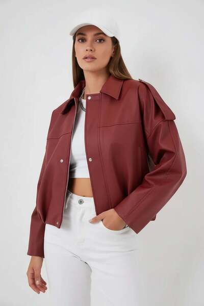 ALFA AKSESUAR 03 Women's Classic Collar Oversize Tile Jacket