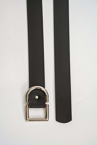 ALFA AKSESUAR 03 Women's Collar Large Buckle Black Belt