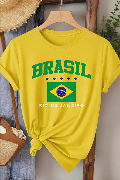 l'eivor Brazil Printed Women's Cotton T-Shirt