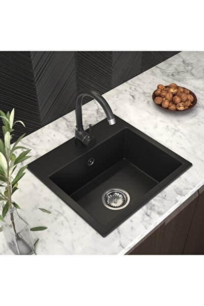 Granitan Set chiuvera bucatarie, GRANITAN, Granit, 450 x 420mm, Negru