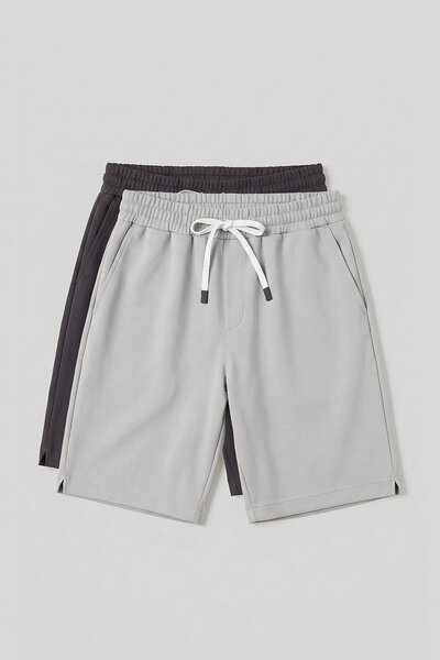 TOMMY LIFE Standard Fit 2-Pack Dark Gray-Stone Men's Shorts - 81314