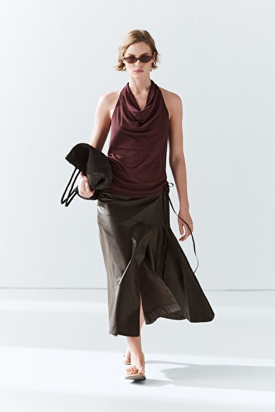 Massimo Dutti %100 pamuklu degaje yaka bluz