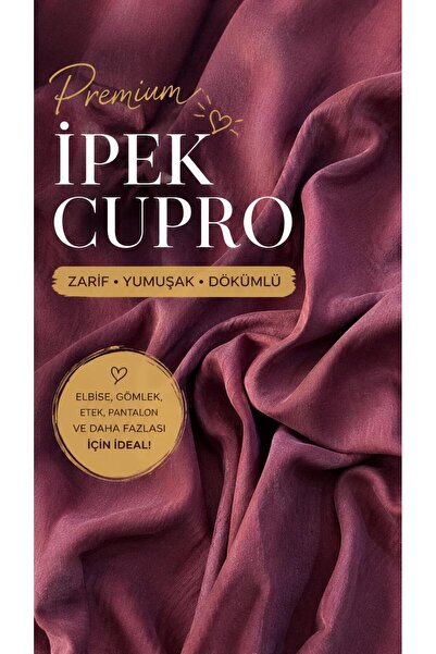 Modelkumas BORDO İPEK CUPRO KUMAŞ