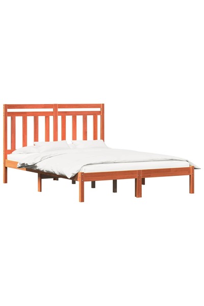 vidaxl Cadru de pat cu headboard Maroniu cerat 205,5 x 155,5 x 100 cm
