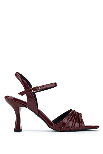 Tamer Tanca Women's Faux Leather Burgundy Heeled Shoes
