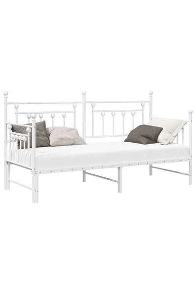 vidaxl Cadru de pat de zi Alb 75 x 190 cm Oțel