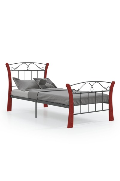vidaxl Cadru de pat, negru, 90x200 cm, metal