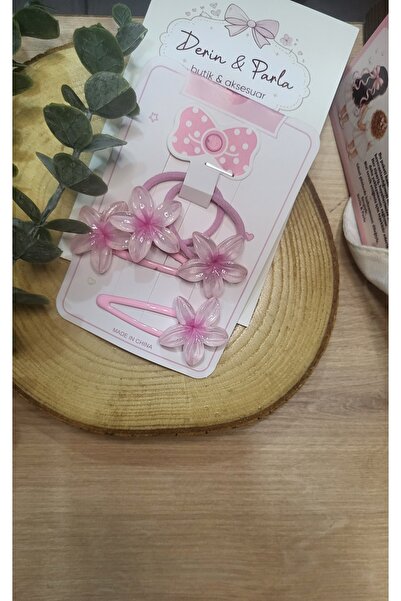 Derin&Parla butik&aksesuar Derin & Parla Çiçek Figürlü Çoklu Toka Seti – Çocu...