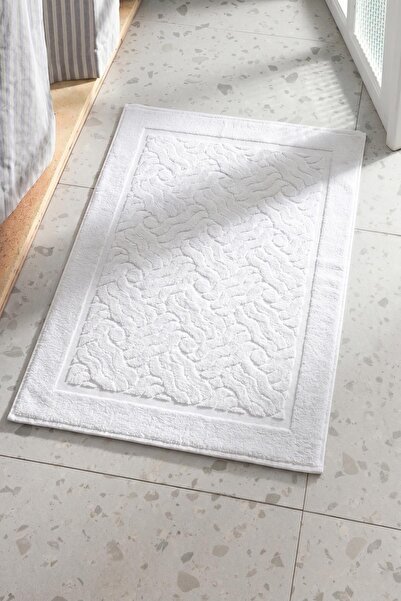 Ender Home 50X70 cm Jacquard Wave Pattern Cotton Bath Mat
