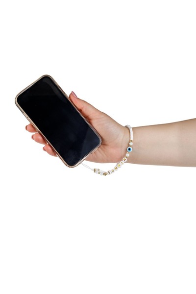 Z Store Brățară tip charm pentru telefon cu mărgele aurii și ochișori "Vară" ...